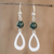Jade dangle earrings, 'Subtlety in Dark Green' - Dark Green Jade and Sterling Silver Dangle Earrings (image 2) thumbail