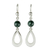 Jade dangle earrings, 'Subtlety in Dark Green' - Dark Green Jade and Sterling Silver Dangle Earrings thumbail