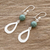 Jade dangle earrings, 'Subtlety in Light Green' - Light Green Jade and Sterling Silver Dangle Earrings (image 2) thumbail