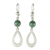 Jade dangle earrings, 'Subtlety in Light Green' - Light Green Jade and Sterling Silver Dangle Earrings thumbail
