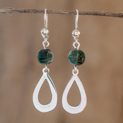 Amazon.com: Sterling Silver Green Simulated Emerald Earrings Faceted Large  Teardrops Simple Briolette Drops: Clothing, Shoes & Jewelry