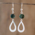 Jade dangle earrings, 'Ancestral Beauty in Dark Green' - Dark Green Jade and Sterling Silver Dangle Earrings (image 2) thumbail