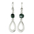 Jade dangle earrings, 'Ancestral Beauty in Dark Green' - Dark Green Jade and Sterling Silver Dangle Earrings thumbail
