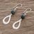 Jade dangle earrings, 'Ancestral Beauty in Dark Green' - Dark Green Jade and Sterling Silver Dangle Earrings (image 2b) thumbail