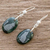 Jade dangle earrings, 'Nature of God - Cat' - Sterling Silver and Jade Cat Dangle Earrings (image 2b) thumbail