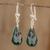 Jade dangle earrings, 'Living Nature - Butterfly' - Sterling Silver and Jade Butterfly Dangle Earrings (image 2) thumbail
