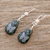 Jade dangle earrings, 'Living Nature - Butterfly' - Sterling Silver and Jade Butterfly Dangle Earrings (image 2b) thumbail