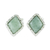 Pendientes de jade - Aretes de plata de ley con diamantes de jade verde manzana
