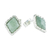Pendientes de jade - Aretes de plata de ley con diamantes de jade verde manzana