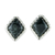 Jade stud earrings, 'Dark Green Diamond' - Sterling Silver Stud Earrings with Very Dark Green Jade Diam