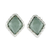 Jade stud earrings, 'Princess Green Diamond' - Silver Stud Earrings with Princess Green Jade Diamonds