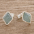 Jade stud earrings, 'Princess Green Diamond' - Silver Stud Earrings with Princess Green Jade Diamonds