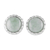 Jade stud earrings, 'Apple Green Moon' - Sterling Silver Stud Earrings with Apple Green Jade Circles
