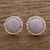 Jade stud earrings, 'Lilac Moon' - Sterling Silver Stud Earrings with Lilac Jade Circles