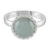 Jade cocktail ring, 'Ice Green Moon' - Sterling Silver Ring with a Pale Ice Green Jade Circle