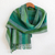Cotton shawl, 'Cooling Country Breeze' - Green and Turquoise Handwoven Guatemalan Cotton Shawl (image 2) thumbail