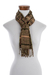 Cotton scarf, 'Sunny Forest Rose' - Green-Yellow-Peach Handwoven Cotton Scarf from Guatemala (image 2b) thumbail