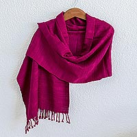 Rayon shawl, 'Textured Magenta'