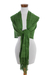 Rayon shawl, 'Bright Apple Green' - Guatemala Backstrap Handwoven Apple Green Rayon Shawl (image 2b) thumbail