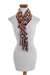Cotton scarf, 'Happy Gumdrops' - Backstrap Handwoven Colorful Cotton Scarf from Guatemala (image 2b) thumbail