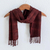 Hand woven rayon scarf, 'Color and Texture in Rust' - Deep Rust Rayon Scarf Hand Woven in Guatemala (image 2) thumbail