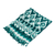 Rayon ikat scarf, 'Silhouette in Teal' - Handcrafted Rayon Ikat Scarf in Teal and White