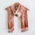 Rayon ikat scarf, 'Silhouette in Burnt Sienna' - Hand Woven Ikat Pattern Burnt Sienna Scarf thumbail