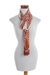 Rayon ikat scarf, 'Silhouette in Burnt Sienna' - Hand Woven Ikat Pattern Burnt Sienna Scarf (image 2b) thumbail