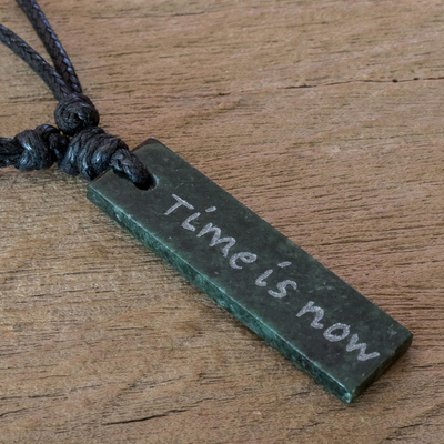 Jade pendant necklace, Remember Now is the Time
