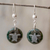 Jade dangle earrings, 'Love of Nature - Turtle' - Sterling Silver and Jade Turtle Dangle Earrings (image 2) thumbail