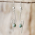 Jade dangle earrings, 'On the Curve in Light Green' - Handmade Light Green Jade Dangle Earrings (image 2) thumbail