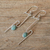 Jade dangle earrings, 'On the Curve in Light Green' - Handmade Light Green Jade Dangle Earrings (image 2b) thumbail