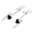 Jade dangle earrings, 'On the Curve in Black' - Sterling Silver and Black Jade Earrings (image 2c) thumbail