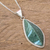 Jade pendant necklace, 'Refined Ridge' - Green Jade and Sterling Silver Pendant Necklace (image 2b) thumbail