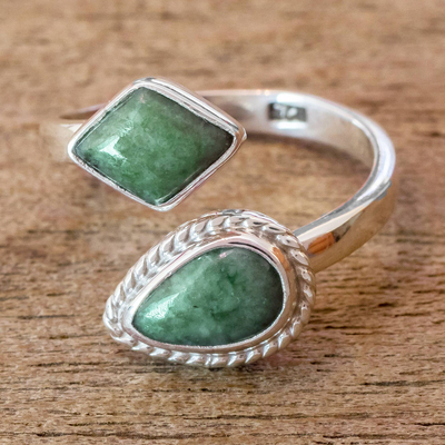 Jade wrap ring, 'Odds and Ends' - Handmade Jade Wrap Ring from Guatemala