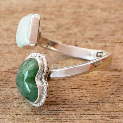 Jade wrap ring, 'At Odds' - Natural Guatemalan Jade Wrap Ring