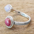 Jade and rhodonite wrap ring, 'Chance Encounter' - Rhodonite and Lilac Jade Wrap Ring (image 2b) thumbail