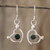 Jade dangle earrings, 'Ancestral Love' - Sterling Silver and Jade Heart Dangle Earrings thumbail