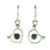 Jade dangle earrings, 'Ancestral Love' - Sterling Silver and Jade Heart Dangle Earrings (image 2a) thumbail