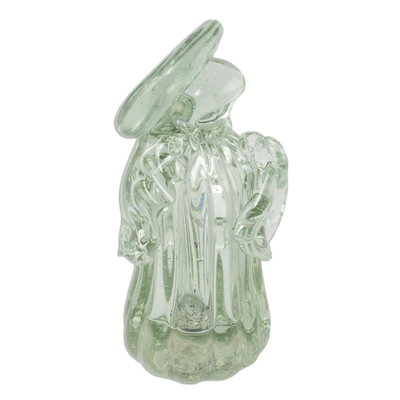 Figur aus geblasenem Glas - Figur der Jungfrau Maria aus klarem geblasenem Glas
