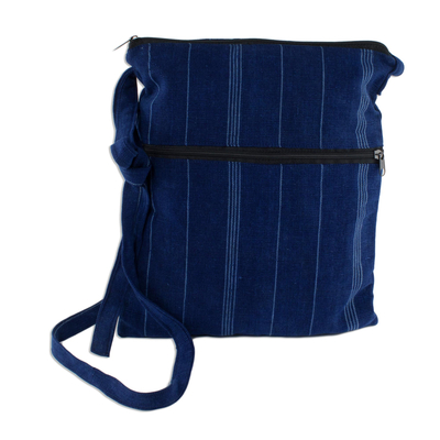 Hand Loomed Blue Cotton Shoulder Bag