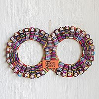 Cotton worry doll wreath, 'Friends Forever'