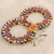 Cotton worry doll wreath, 'Friends Forever' - Handmade Guatemalan Worry Doll Double Wreath (image 2b) thumbail