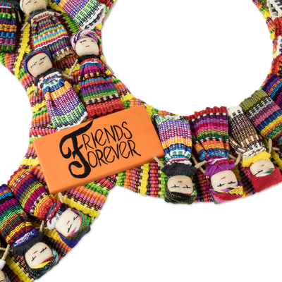 Corona de muñecas de algodón - Guirnalda doble de muñeca guatemalteca hecha a mano