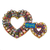Cotton worry doll wreath, 'Hearts are Blessed' - Handmade Guatemalan Worry Doll Double Heart Wreath thumbail