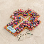 Cotton worry doll cross, 'Keep the Faith' - Handmade Guatemalan Worry Doll Cross for Wall Display