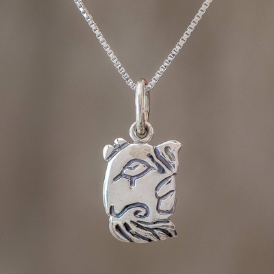 Silver mayan store pendant