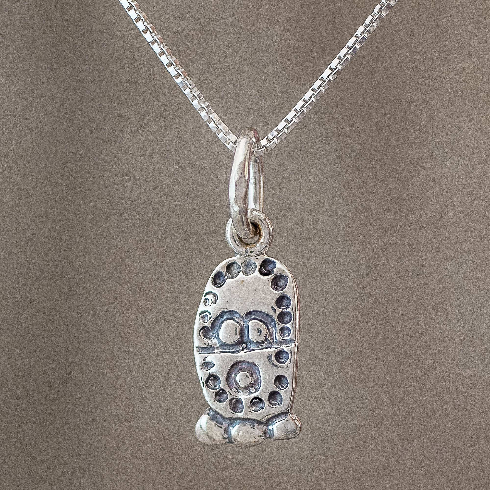 Silver Maya necklace