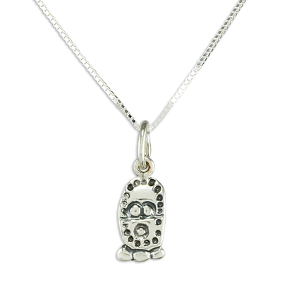 Sterling Silver Mayan Harvest Glyph Pendant Necklace