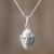 Sterling silver pendant necklace, 'Priest of Tikal' - Guatemalan Sterling Silver Mayan Mask Unisex Necklace (image 2) thumbail